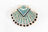 A Santo Domingo Turquoise and Stone Inlay Shell Medallion, ca. 1980