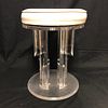 Lucite stool with white round seat