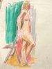 M Carter 14" x 11" color pencil on paper nude