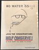 8.5" x 11" original poster design NO WATER '65 JOIN THE