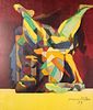 POSTER Lithograph Abstract signed JACQUES VILLON 57