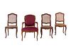 A Group of Four Louis XV Walnut Chairs