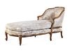 A Louis XV Style Carved Walnut Chaise Longue