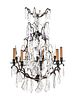 A French Bronze and Glass Eight-Light Chandelier