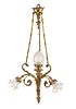 A French Gilt Bronze and Molded Glass Fixture