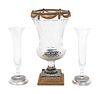 Three Continental Glass Vases