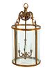 A Continental Brass Hall Lantern