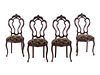 A Set of Four Rococo Revival Mahogany Side Chairs