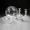 Sinclaire Diamond & Silver Threads cut glass group