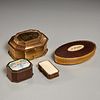 (4) antique trinket and snuff boxes