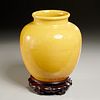 Chinese monochrome yellow porcelain vase