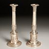 Pair German Neoclassical silver candlesticks