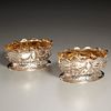 Pair English Victorian small sterling footed bowls
