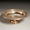 Hand-hammered silver heraldic footed bowl