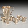 Spanish Colonial engraved silver cup grouping