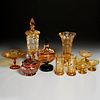 Lovely collection Bohemian amber glass