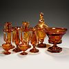 Elegant collection amber cut glass