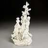 Early Derby biscuit porcelain figural group