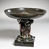 French Belle Epoque marble and bronze tazza