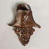 French bronze wall-mount figural match holder