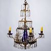 Baltic Neoclassical bronze and glass chandelier