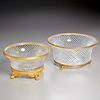 (2) French dore bronze mounted glass bowls