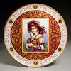 Vienna porcelain painted portrait platter