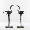 Pair of Bronze Cranes