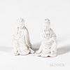 Pair of Miniature Dehua Figures of Guanyin