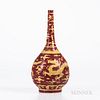 Red/Yellow-glazed Dragon Bottle Vase
