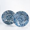 Pair of Blue and White Export Molded Dishes