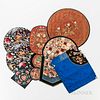Group of Embroidered Textile Roundels and Accessories