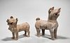 Two Chinese Painted Pottery Dogs