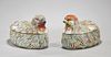 Two Chinese Glazed Ceramic Covered Bird-Form Containers