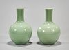 Two Chinese Monochrome Glazed Porcelain Globular Vases