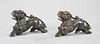 Two Chinese Metal Beast-Form Sculptures