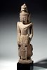 Tall 17th C. Burmese Sandstone Statue of Nat / Shindaw