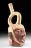 Moche III Pottery Portrait Vessel Proud Warrior