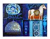 Nasser Ovissi, 'Iranian, Born 1934' "Four Blue Squares" Oil on Canvas Painting