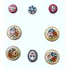 Small Card Of Italian Mosaic Buttons Set In Metal