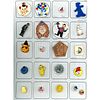 A Full Card Of Assorted Material Clown Buttons