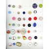 5 Partial Cards Of Div 3 Clear & Colored Glass Buttons