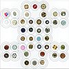 Full Card Of Div 1 & 3 Small Assorted Enamel Buttons