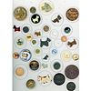 Full Card Of Assorted Material And Animal Buttons