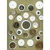 A Partial Card Of 19Th Century Metal Picture Buttons