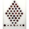 A Full Card Of Div 1 Ruby Red Glass Buttons