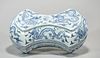 Chinese Blue and White Porcelain "Ignot" Covered Box
