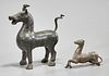Two Chinese Metal Animal Sculptures