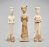 Group of Three Chinese Glazed Porcelain Lady Figures