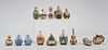Group of Fourteen Various Painted and Enameled Porcelain Snuff Bottles